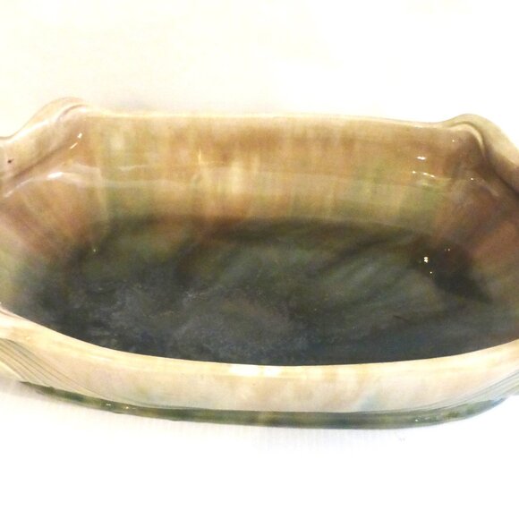 17.5" Deep POTTERY DISH w/ HANDLES Maker's Mark Pottery Planter Pottery Server - Picture 3 of 14